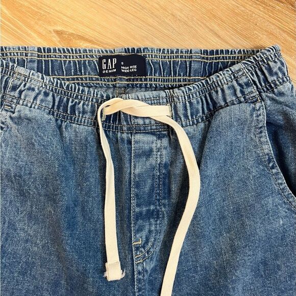 GAP High Rise Wide Leg Cargo Denim Pants Size Small - Picture 3 of 8
